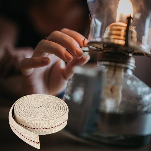 1 Roll/ 6.5 Feet Oil Lamp Wick, 3/4 Inch Flat Cotton Wick Replacement for Oil Lamps, Lanterns, Oil Burners (3/4", 1) - size: 3/4"
