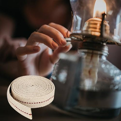 1 Roll/ 6.5 Feet Oil Lamp Wick, 3/4 Inch Flat Cotton Wick Replacement for Oil Lamps, Lanterns, Oil Burners (3/4", 1) - size: 3/4"