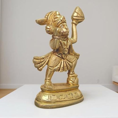 Brass Hanuman Idol 3.5 Inch (200g) – Lord Bajrangbali Anjaneya Pavanputra Statue, Hindu God Murti for Pooja, Home Temple Decor & Worship, Decorative Brass Sculpture, Spiritual Gift for Home & Office