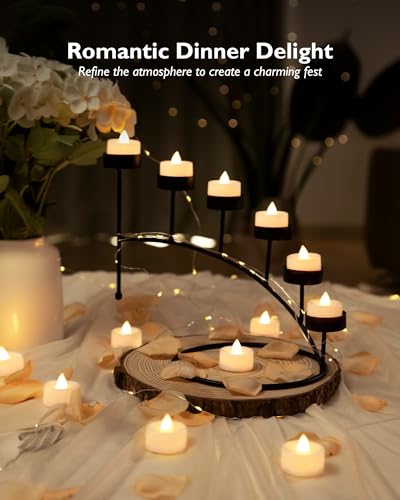 BEICHI 24Pcs Flameless LED Tea Lights with Remote & Timer,White Base,400Hrs - color: Warm White Light, White Shell, size: 24-Pack