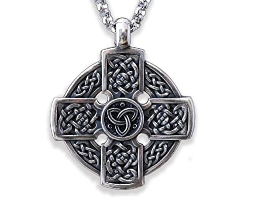 Baldur Jewelry Celtic Triskelion Necklace, 925 Sterling Silver Pendant - color: Celtic Cross Pendant - 925 Silver