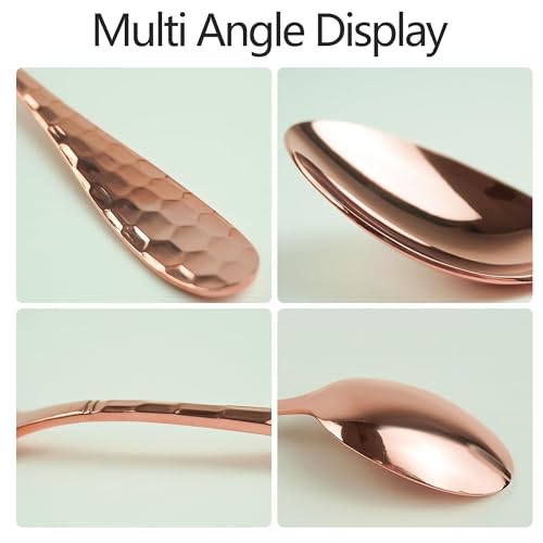 7" Pure Copper Spoon, 1 Count, Fashion Style, Flatware - Soup Spoons, 1 Piece, Copper Material
