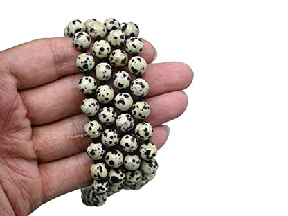 Amazing Gemstone Dalmatian Jasper Mala Beads - 108 Prayer Beads for Meditation and Mindfulness Practice, Handcrafted Mala Beads with Natural Gemstones for Spiritual Healing and Relaxation (Knotted) - color: Dalmatian Jasper, style: Knotted