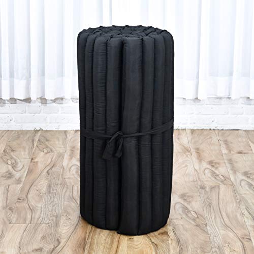 Leewadee Thai Roll Mat 75 x 28 inches Kapok Firm - color: Cl02 - Black, size: M: 75x28"