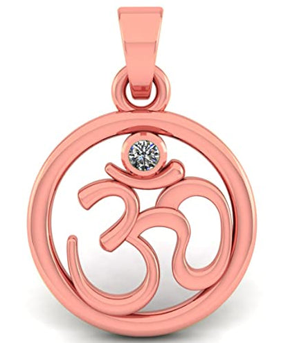 LMDPRAJAPATIS Om Religious Pendant Good Health And Wealth Rose Gold Pendant For Men And Women