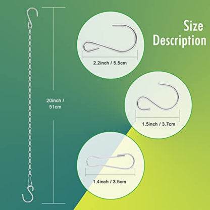 RIFNY Plant Chain for Hanging Plants, 20 Inch Hanging Basket Chain, Silver - color: Silver, size: 20 Inch 10pcs