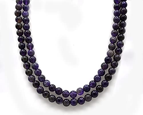 Amazing Gemstone Amethyst Mala - Without Knotted - color: Amethyst, style: Plain