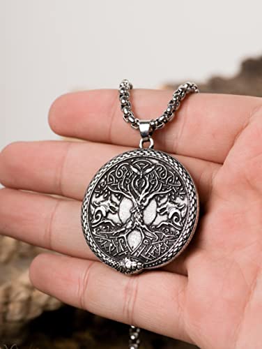 HAQUIL Viking Celtic Wiccan Tree of Life Pendant Necklace, Tree of Life Jewelry Gifts for Men and Women - color: S04B