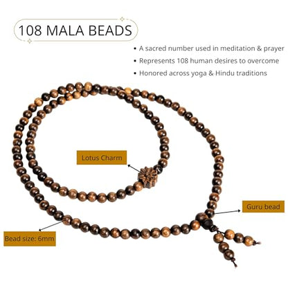 108 Mala Beads Prayer Beads, Wooden Bead Bracelet, Meditation Accessories, Bead Bracelet Men, Natural Wood Bead Chain - size: 8mm