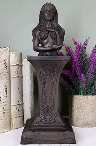Ebros Neopaganism Wiccan Primary Deity Statue Featuring The Feminine Crescent Moon Triple Goddess Busts On Pedestal Figurine Wicca Home Decor(Feminine Crescent Crowned Celestial Moon Triple Goddess) - color: Feminine Crescent Crowned Celestial Moon Triple