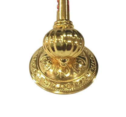 Lord Shree Hanuman Ji Gada with Jai Shree Ram Engraving Hanuman Ji Sota Idol for Mandir Pooja Room Home & Office Decor, Bajrangbali Sankat Mochan God Idol for Car Dashboard (Golden - Metal)