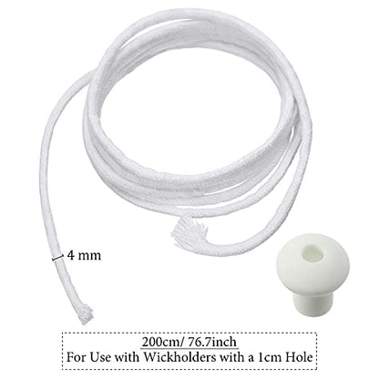 BBTO 6.56 Feet Candle Oil Lamp Wicks Replacement, 4 mm/ 0.16 inch - size: 4 mm/ 0.16 inch