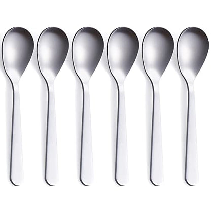 Demitasse Espresso Spoons, Stainless Steel Satin Finish Coffee Spoons, Mini Teaspoons, Sugar Spoons, 4.7-inch, Set of 6, Silver, 6-PIECE, 1 - color: Silver