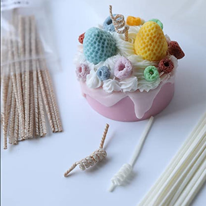 260 Foot Candle Wick, 24 PLY Braided Candle Wick Spool, Cotton & Paper Interwoven Core, Candle Wicks for Candle Making, Candle Wick Roll for DIY Candle Craft Making