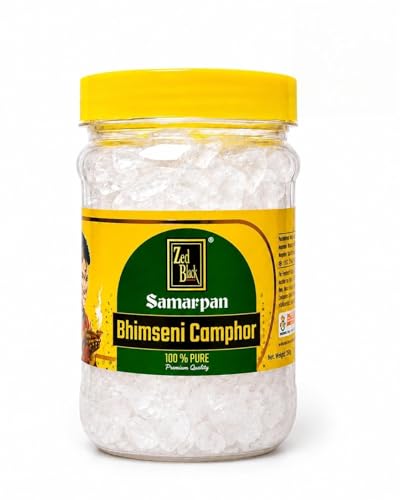 Bhimseni Camphor, Bulk Kapoor Crystals for Pooja, 250g Jar - size: 250GM