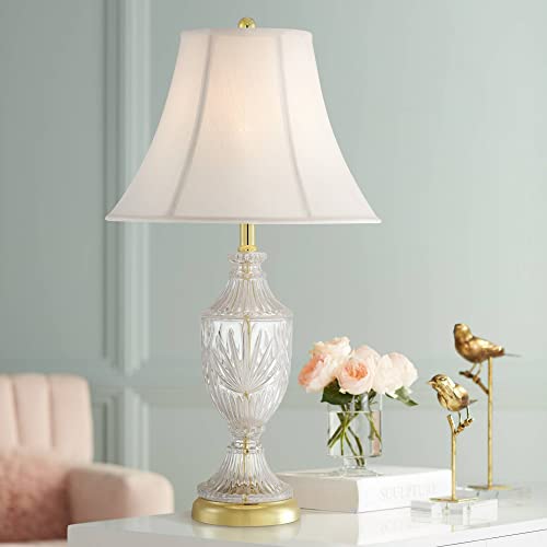 Jeannie 26 1/2" Tall Table Lamps Set of 2 Gold Brass Cut Clear Glass Urn - color: Two Set - Cut Glass