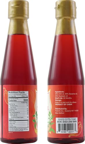 Soeos Spicy Sesame Oil, 8.45 fl oz (250ml), Pack of 1, Aromatic Chili-Infused Flavor, Bold Heat & Nutty Taste, Toasted Sesame Chili Oil, Ideal for Stir-Fry, Marinade, Dressings, and Dipping Sauces - size: 8.45 Fl Oz (Pack of 1)