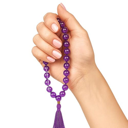 Amazing Gemstone Amethyst Mala - Knotted - color: Amethyst, style: Knotted