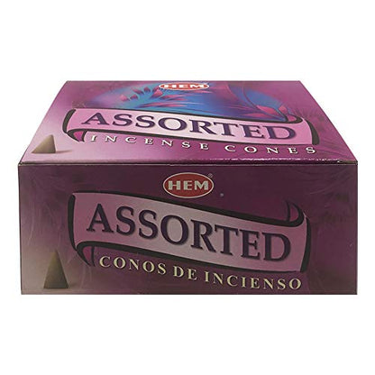 Hem Incense Cones Variety Pack #1 and Cone Incense Burner Bundle with 6 Unique Fragarances - color: Popular Cones