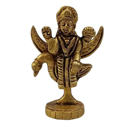 Brass Brahmani Maa Idol, 3 Inch, 100g, Handcrafted Brahmani Devi Murti for Home Temple, Pooja Room & Altar Decor