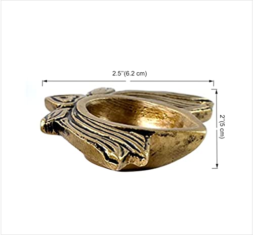 Two Moustaches Lotus Shaped Decor Brass Diya 2.5 Inches Set of 4, Material - Brass, Home Decoration Item Gift, Lotus Brass Diyas Oil Lamp Pooja, Housewarming Gifts (Set of 4), Antique White