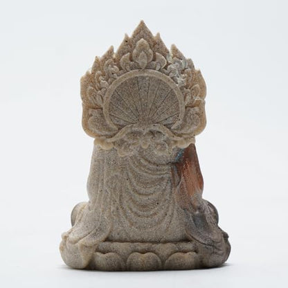 Shakyamuni Buddha Statue - Hand-Painted Resin Sculpture with Mandala Halo & Lotus Throne for Meditation, Zen Altar, Home Office Decor