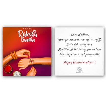 Meenakari Pure 925 Sterling Silver Lotus with Zircon Rakhi set with Roli Chawal, Rakshabandhan Greeting Card and Authenticity certificate For Brother/Men/Unisex