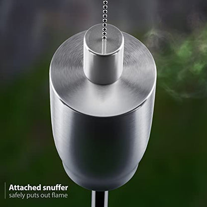 Matney Stainless Steel Outdoor Torches, 5 Ft (4 Pack, Cylinder) - size: 4 Pack, style: Cylinder