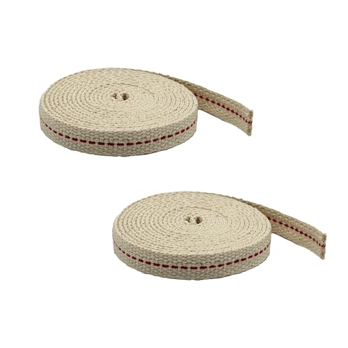 Light of Mine - 3/8" Inch 6' Foot, 100% Cotton Flat Wick - 2 Pack, for Paraffin Oil, Kerosene Based Lanterns, and Oil Lamps with Genuine Red Stitch (3/8" - 6' Roll, 2 Pack) - size: 3/8" 6 foot - 2 Pack