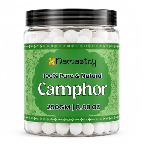 Natural Camphor Tablets - Camphor Tablets (250 Gram) for Aromatherapy, Odor Elimination, Puja - Alcanfor en Bloques, Alcanfor, Alcanfor en Bolitas, Kapoor for Pooja