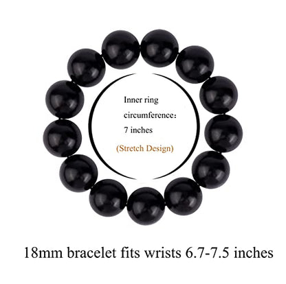 Prayer Bead bracelet Mala Beaded Bracelets for Men Women 12/15MM … - color: 18mm 13 beads ebony
