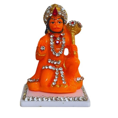 NAISHA Hanuman Ji Murti, 3.5 Inch Bajrangbali Idol with Gada Design