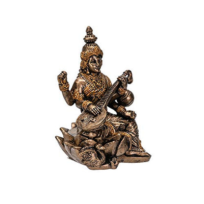 Pacific Giftware Hindu God Saraswati Miniature Resin Figurine Statue - color: Saraswati