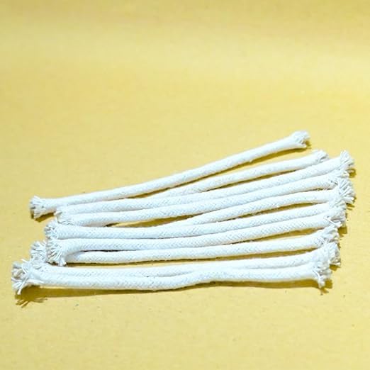 Cotton Wicks for Pooja | Cotton Diya Batti for Puja | Wicks for Diya | Long Jyoti Batti (Pack of 10, 5.5 Inch)
