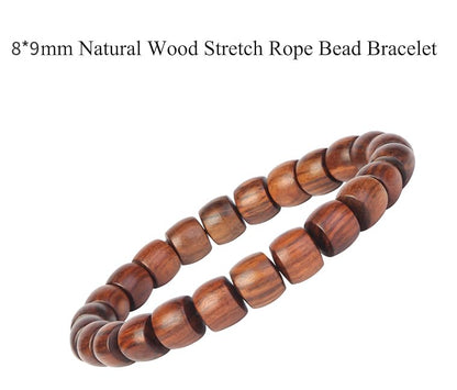 Prayer Bead bracelet Mala Beaded Bracelets for Men Women 12/15MM … - color: 8*9mm Barrel beads Black Rosewood