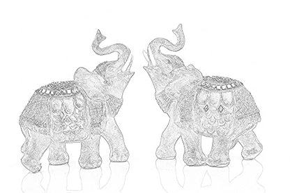 Wealth Lucky Elephant Figurine with Trunk Up Elephant Statue Collectible Figurines Perfect for Home Decor Gift