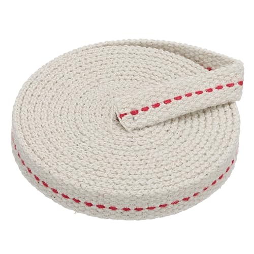 PATIKIL 3/8" Wide 6 Feet 100% Cotton Flat Wick, Oil Lamp Wicks with Red Stitch for Kerosene Lamp Lantern Oil Burner - color: Red, size: 3/8" x 6 Feet