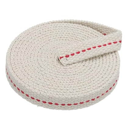 PATIKIL 3/8" Wide 6 Feet 100% Cotton Flat Wick, Oil Lamp Wicks with Red Stitch for Kerosene Lamp Lantern Oil Burner - color: Red, size: 3/8" x 6 Feet
