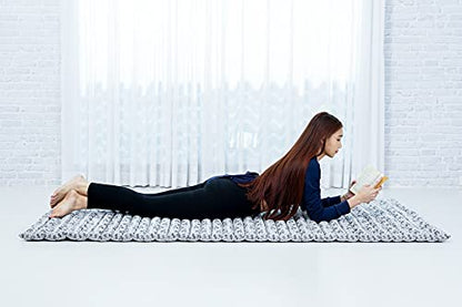 Leewadee Wide Thai Roll Mat 75 x 39 inches Kapok Firm - color: El2 - Black, size: L: 75x39"