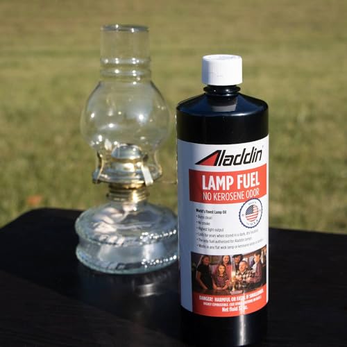 Aladdin Clear Lamp Oil Fuel - Kerosene Alternative Clean Burning Odor Free for Indoor/Outdoor Flat Wick Lanterns, Lamps and Tiki Torches, 32 Ounce - size: 32 ounces
