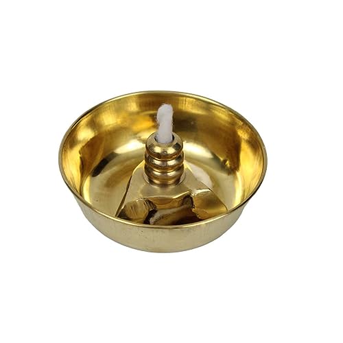 Putrika Traditional Handicrafted Brass Wick Holder|Thiri Stand|Batti Stan |Wick Sustainer Candle Wick Holder|Cotton Wick Holder for Pooja Fits in All Type Diyas - Wick Holder (Big, 4)