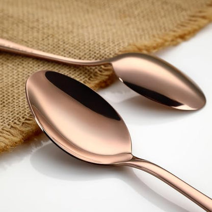 7" Pure Copper Spoon, 1 Count, Fashion Style, Flatware - Soup Spoons, 1 Piece, Copper Material