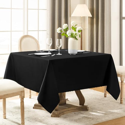 1 Pack Black Square Tablecloths 52x52 Inch for Dining Tables - color: Black, size: 52" x 52" (Square)