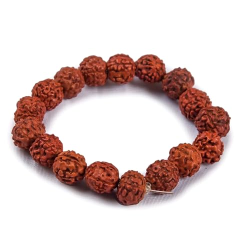 LOVENSPIRE Gold-plated 5 Face Original rudraksha beads Bracelet for Men – Panchmukhi Spiritual Wrist jewelry for Meditation & positive Energy - color: Flexible Fit