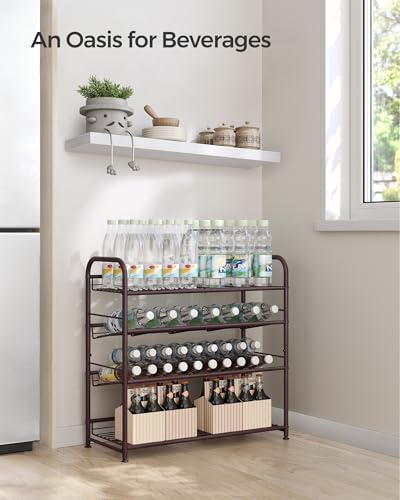 SONGMICS 4-Tier Stackable Metal Shoe Rack, Holds Up to 16 Pairs of Shoes - color: Bronze, size: 4 Tiers (27"W)