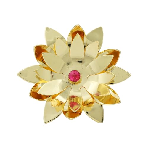 Jaswand Brass Flowers for Ganesha God Idol Statue Puja Accessory-1.5"
