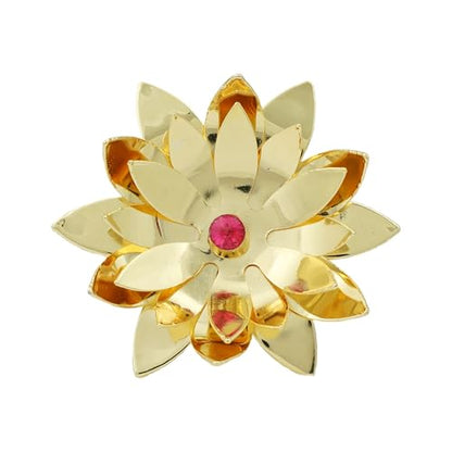 Jaswand Brass Flowers for Ganesha God Idol Statue Puja Accessory-1.5"