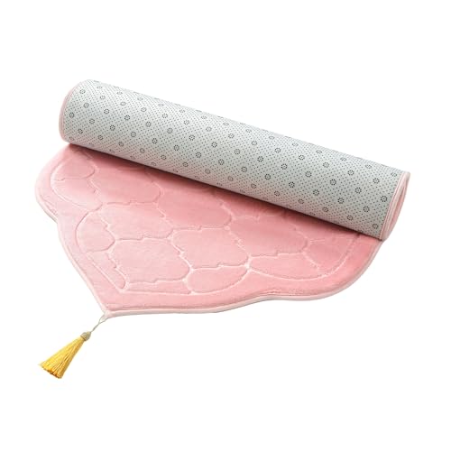 JE JOUE Prayer Rug Muslim Mat Islamic - Thickening Sponge Muslim Rug for Men Women Eid Travel Ramadan, Soft Luxury Great for Knees and Forehead （Pink） - color: Pink