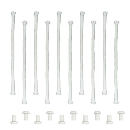 10 PCS Oil Lamp Wicks - Round Cotton Oil Candle Wicks with Glass Tube Holder, Replacement Wick for Oil Lamps, Emergency Lighting and Laboratory Use