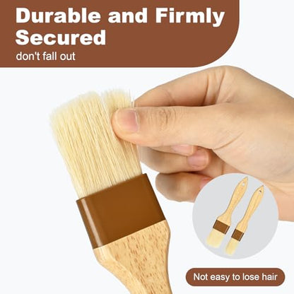 2 pcs Pastry Brush, Natural Bristle Basting Brush for Cooking and Baking, Premium BBQ Brushes for Butter, Oil, Egg, Sauce, Turkey, Marinade and Kitchen Food by SFIUYLB - color: 1inch & 1.5inches -- 2PCS